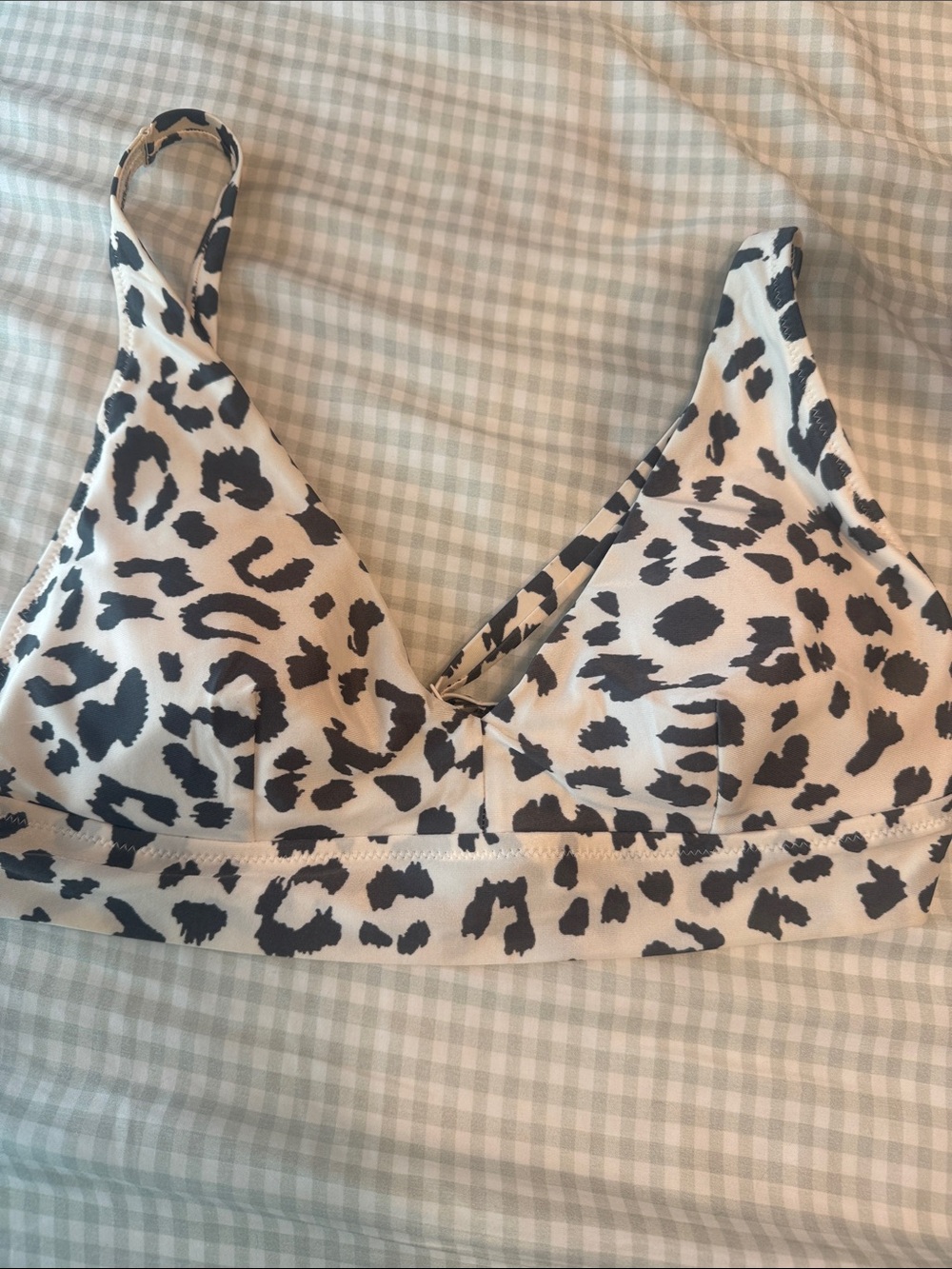 Aerie Scoop bikini top with Black Leopard Print